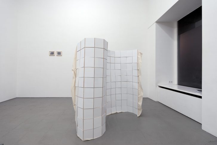 John Reardon, Action to produce a high degree of uncertainty; Bettina Buck, Untitled (300 tiles)