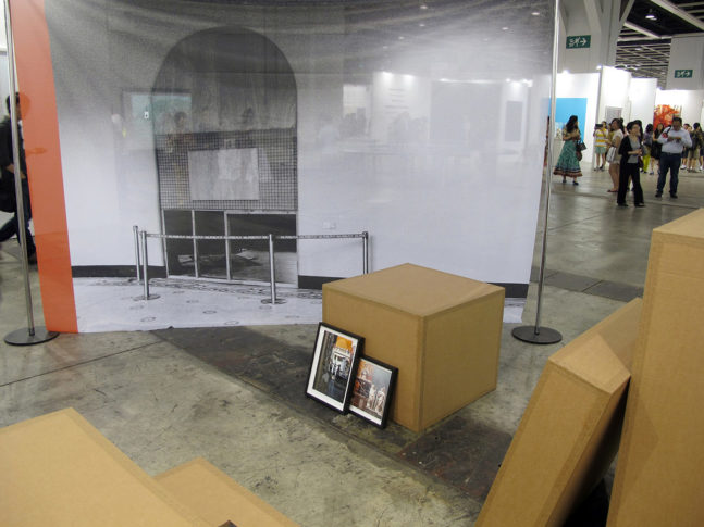 Installation views of <i>Plinth Drawings II</i>, 2014, Cardboard, gum strip tape, hand-welded bronze, framed stacks of photographs and commissioned drawings, installation dimensions variable