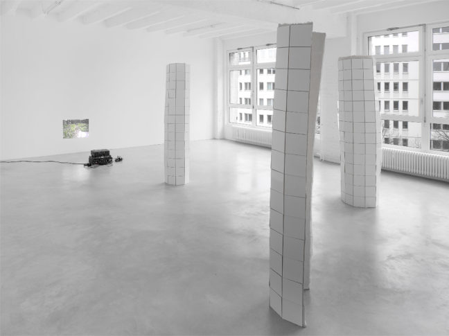 Background Laure Provoust <i>Eva‘s Son</i> Foreground Bettina Buck <i>3 Upright</i>