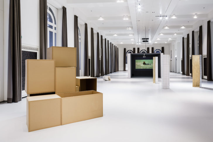 Installation view <i>Plinth drawings, Fallen, Interlude, 3 Upright</i>